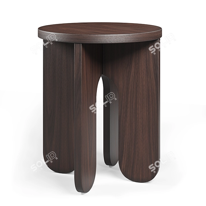 OWL Wood Stool: Versatile Side Table 3D model image 1