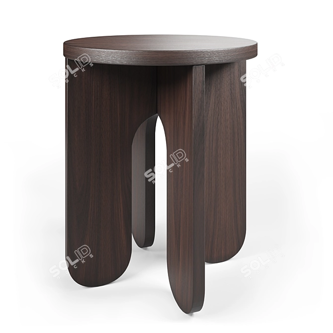 OWL Wood Stool: Versatile Side Table 3D model image 2