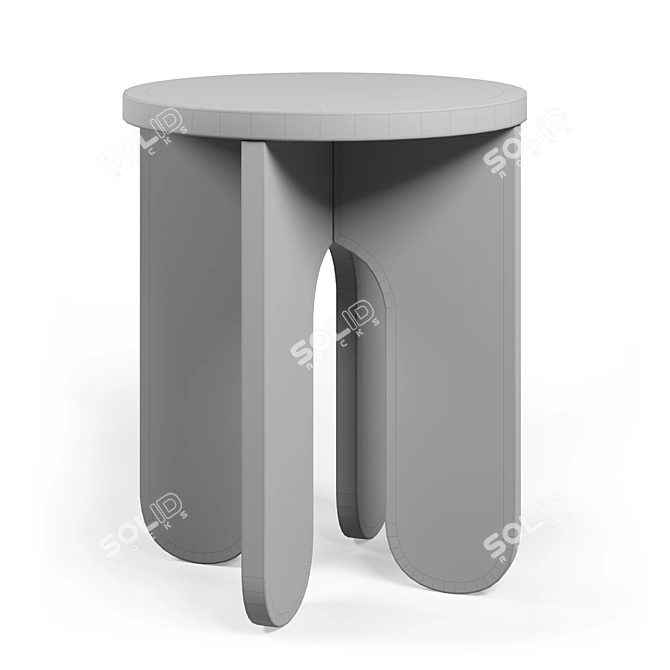 OWL Wood Stool: Versatile Side Table 3D model image 3