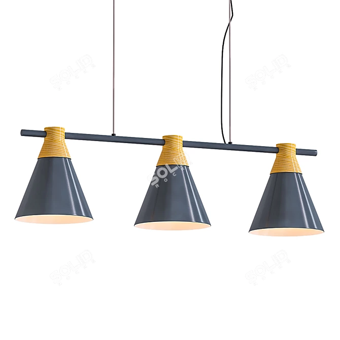 Sleek Nordic Linear Pendant 3D model image 1