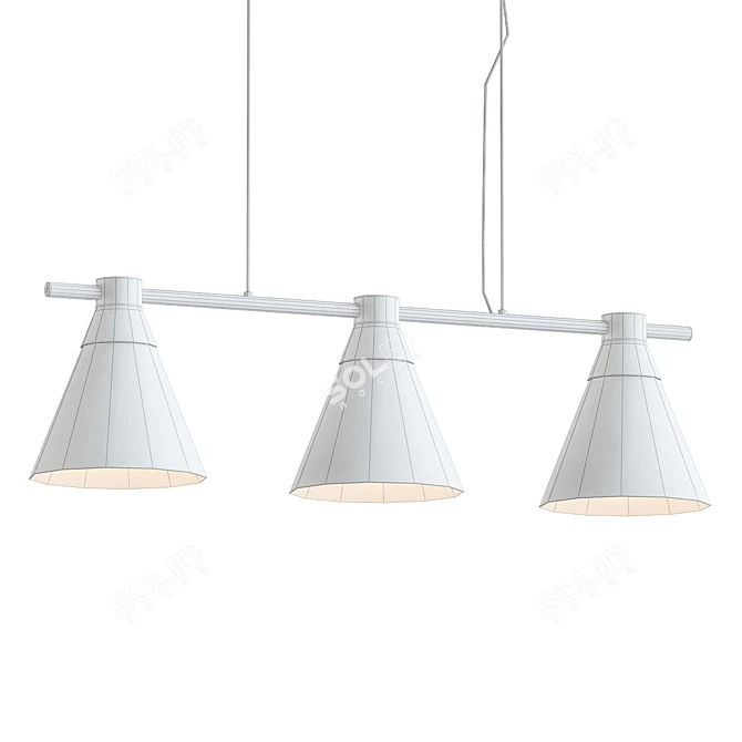 Sleek Nordic Linear Pendant 3D model image 2