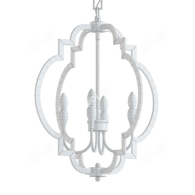 Elegant Four-Light Chandelier 3D model image 2