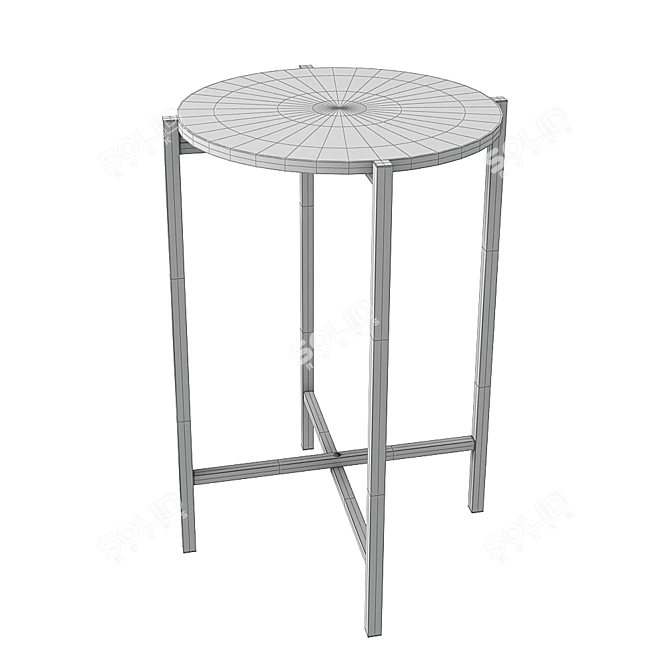 Golden Marble French Side Table 3D model image 4