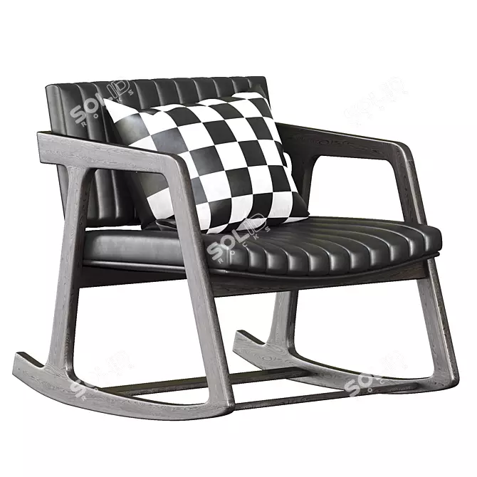  Modern Black Rocking Chair 3D model image 1