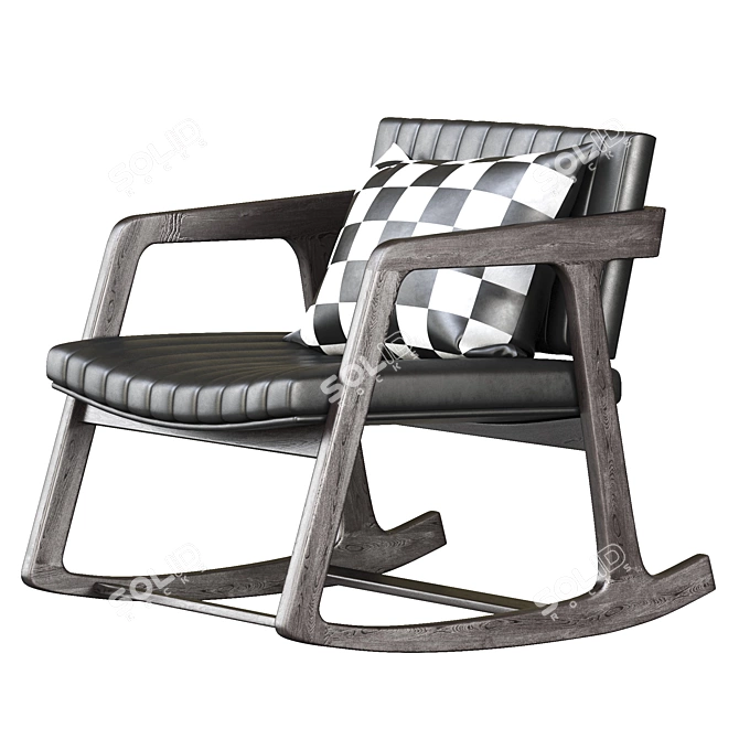  Modern Black Rocking Chair 3D model image 3