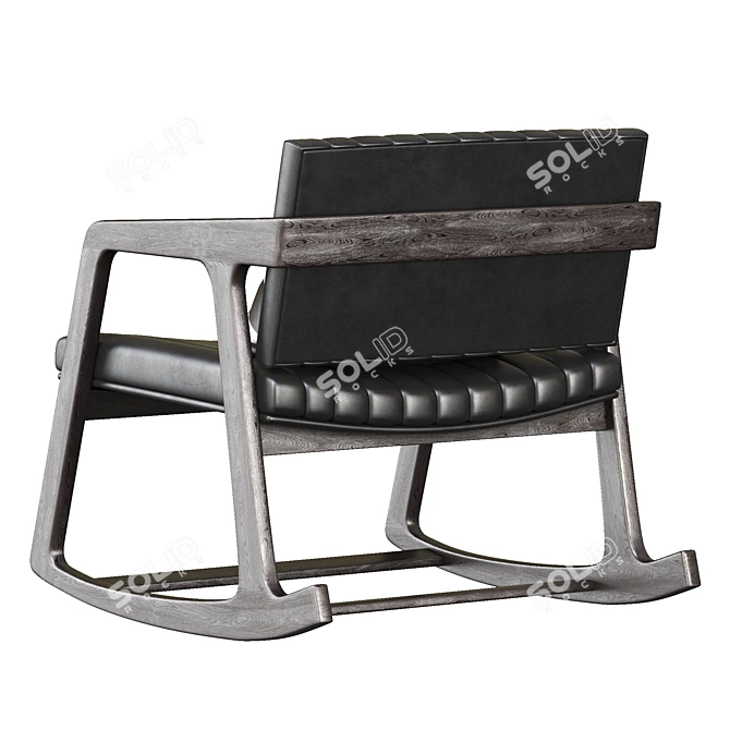  Modern Black Rocking Chair 3D model image 4