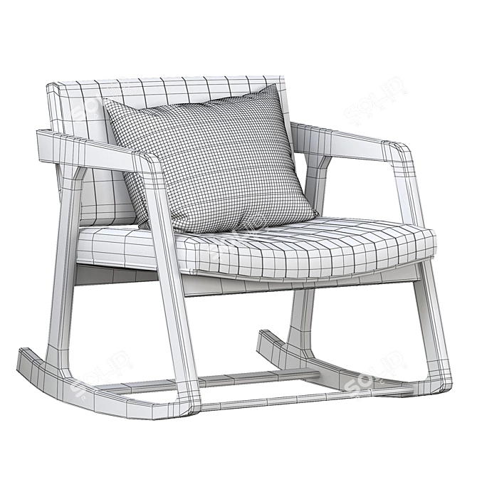  Modern Black Rocking Chair 3D model image 5