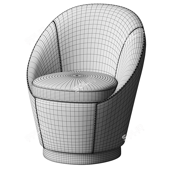 Elegant Curve Armchair by Donghia 3D model image 4