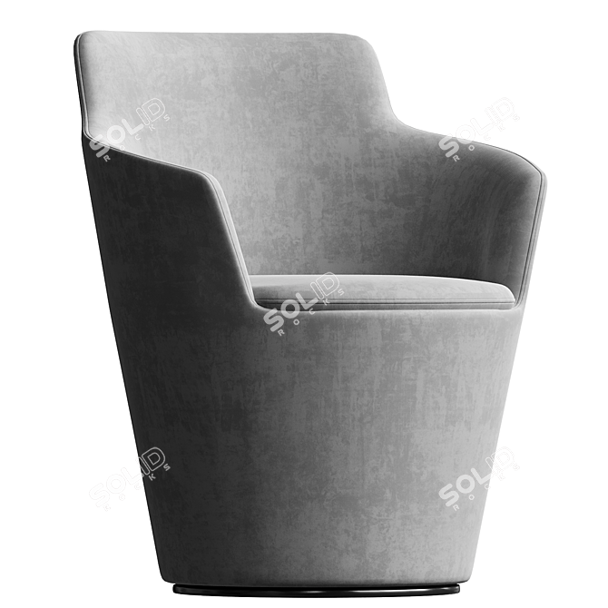 Sleek Flint Armchair 3D model image 1