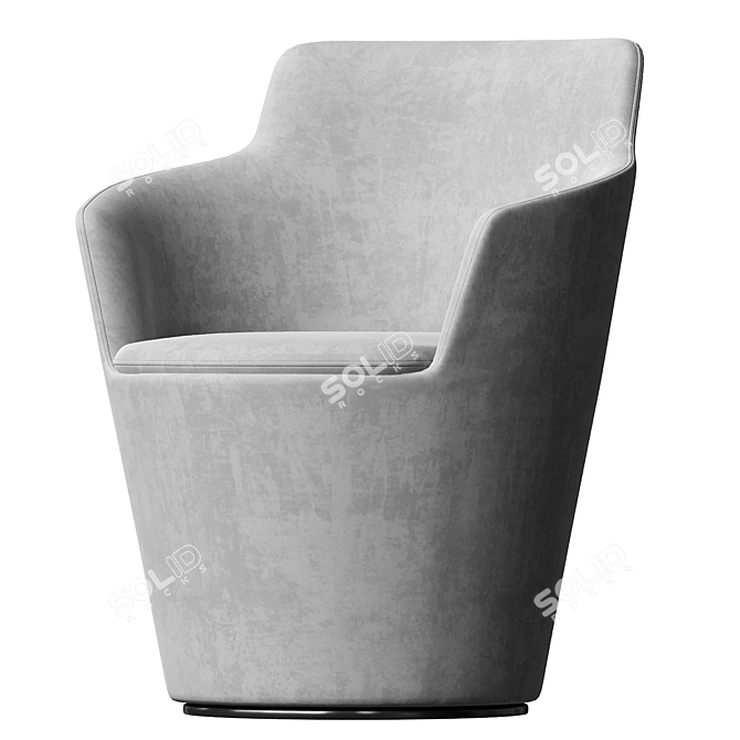 Sleek Flint Armchair 3D model image 2