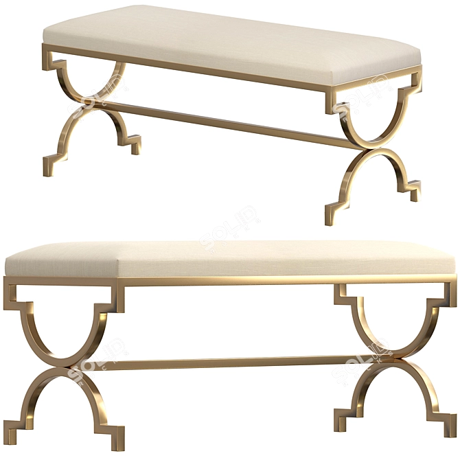 LUX-321 TEETEE Metal Bench: Crafted Elegance for Your Space 3D model image 1