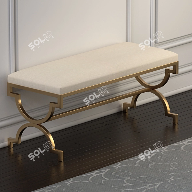 LUX-321 TEETEE Metal Bench: Crafted Elegance for Your Space 3D model image 2