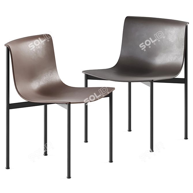 Sleek Ombra Leather Chair 3D model image 1