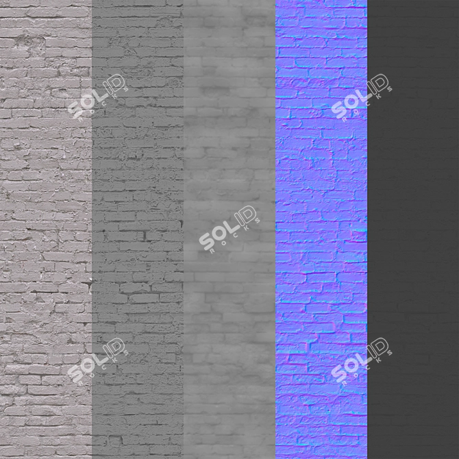 White Brick Texture Pack 3D model image 6