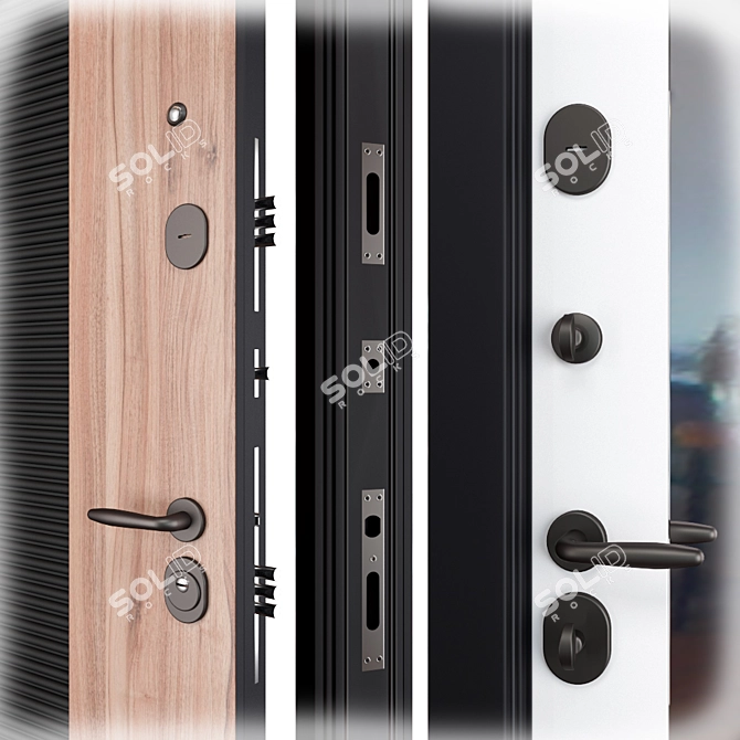 Holz Newest NT 3: Secure Metal Entrance Door 3D model image 2