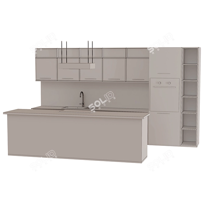 2015 Kitchen2 - Compact Modern Kitchen 3D model image 4