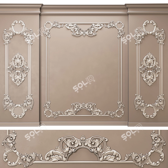 Classic Wall Set SS2: Versatile and Stylish 3D model image 1