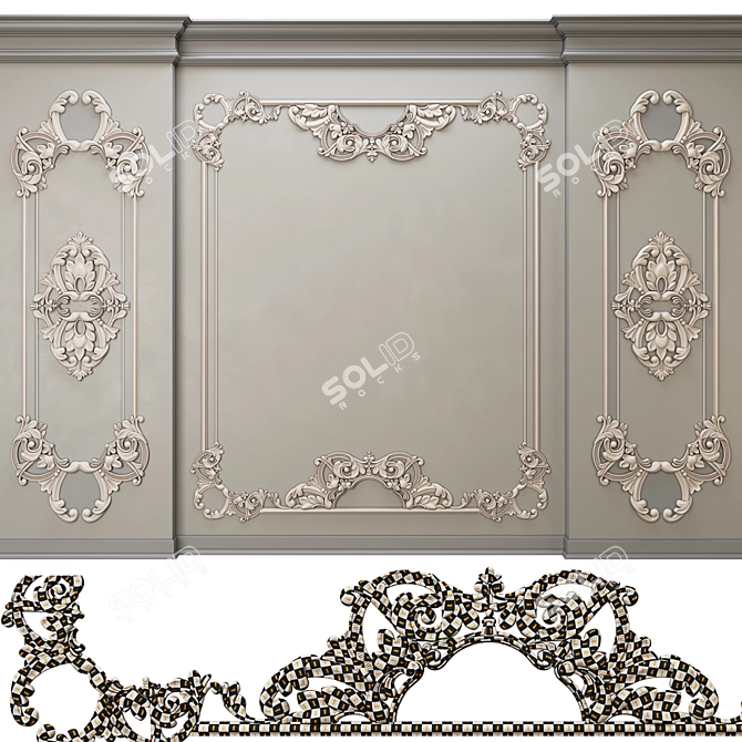 Classic Wall Set SS2: Versatile and Stylish 3D model image 3