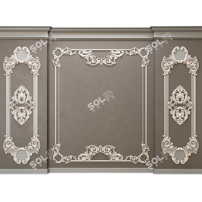 Classic Wall Set SS2: Versatile and Stylish 3D model image 4