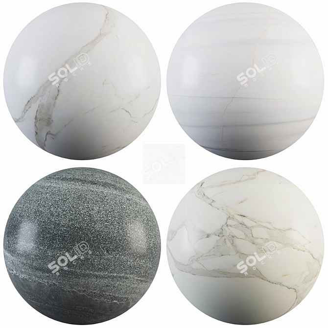 Marble Collection: Albeta, Calacatta, Dark Gray 3D model image 1