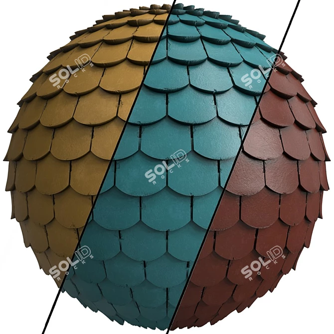 Premium Roof Tile Materials: 3 Color, PBR, Sbsar 3D model image 5