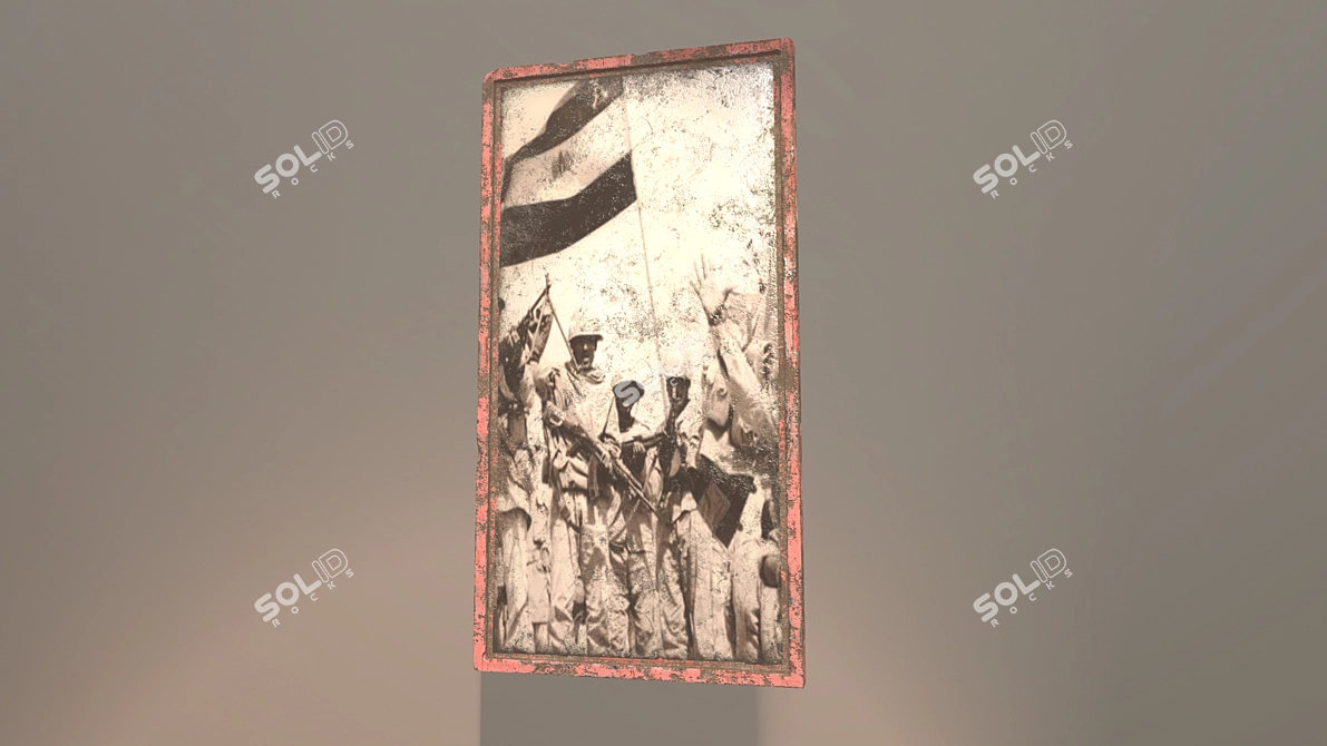 Vintage Egyptian Frame 3D model image 2