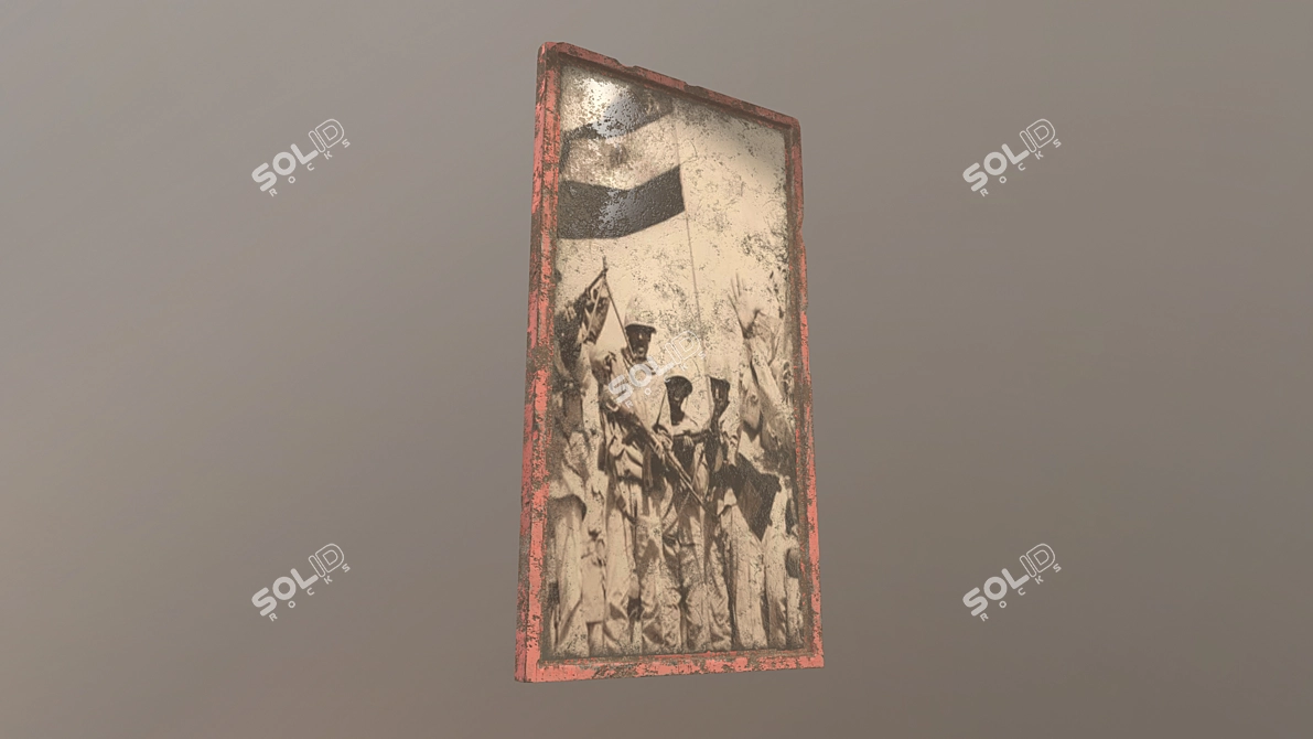 Vintage Egyptian Frame 3D model image 4