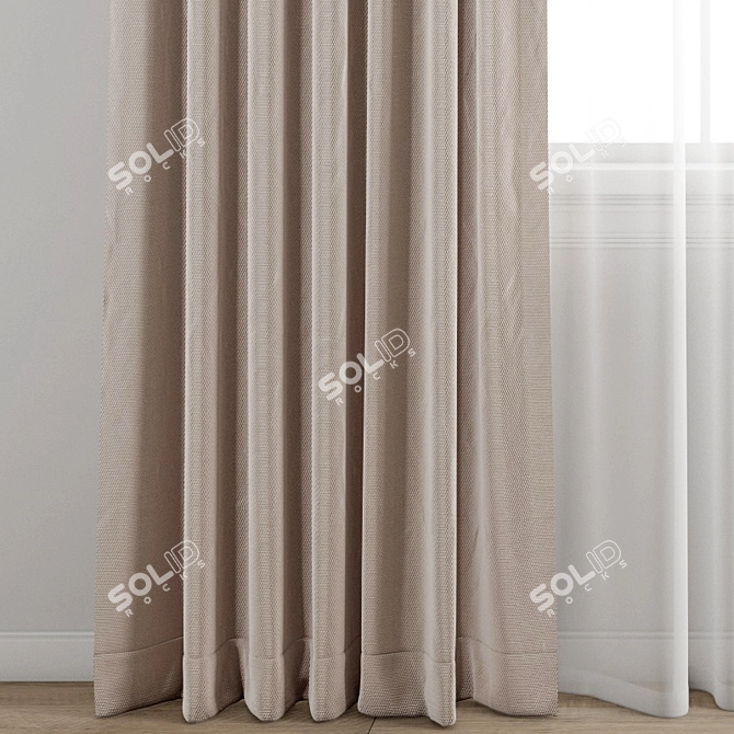 Premium Polygonal Curtain Model 3D model image 2