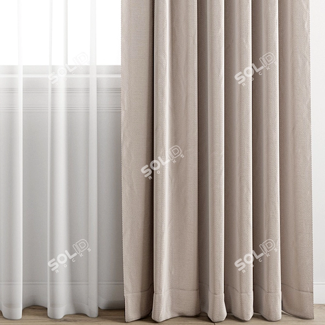 Premium Polygonal Curtain Model 3D model image 3