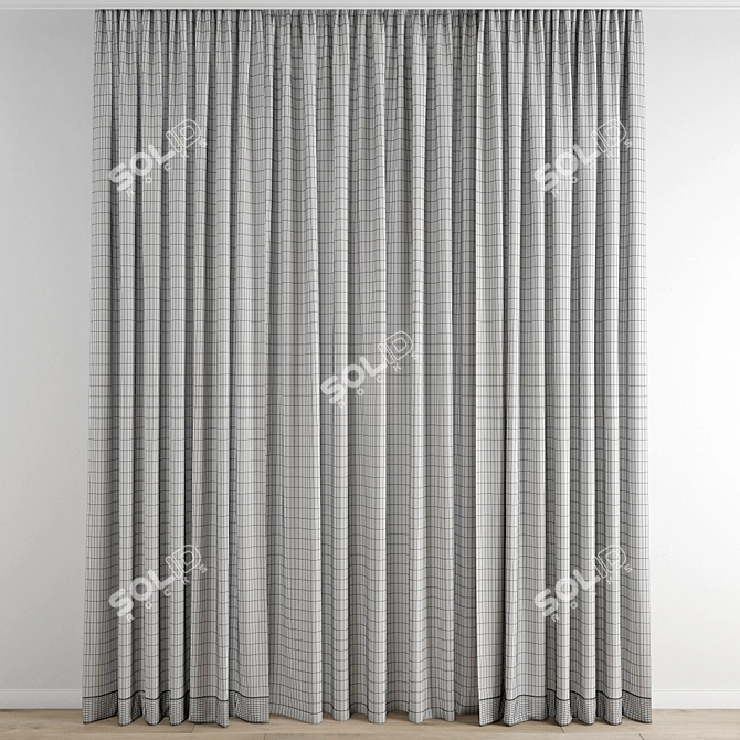 Premium Polygonal Curtain Model 3D model image 4