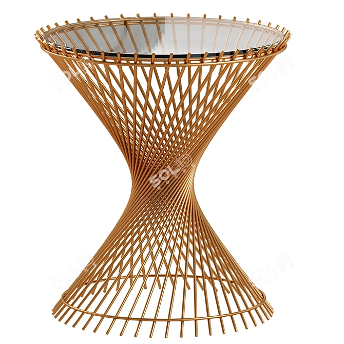 Pascal Gold Twist Sculpted End Table 3D model image 1