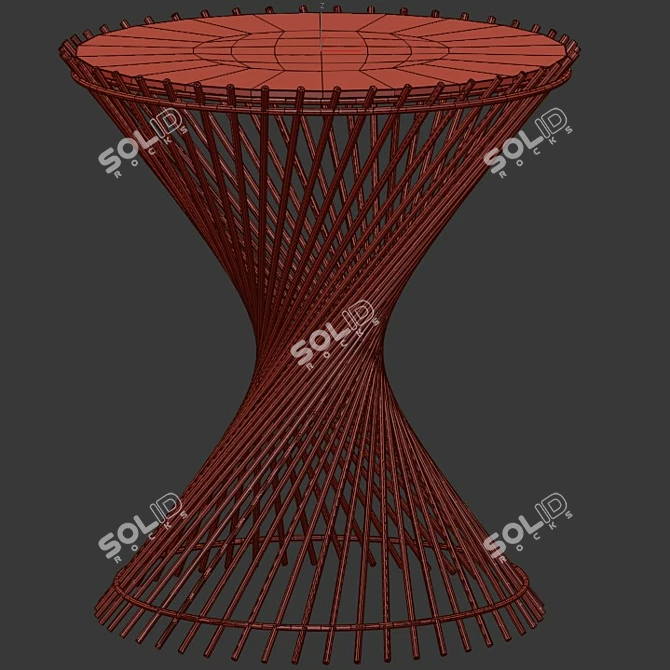 Pascal Gold Twist Sculpted End Table 3D model image 2