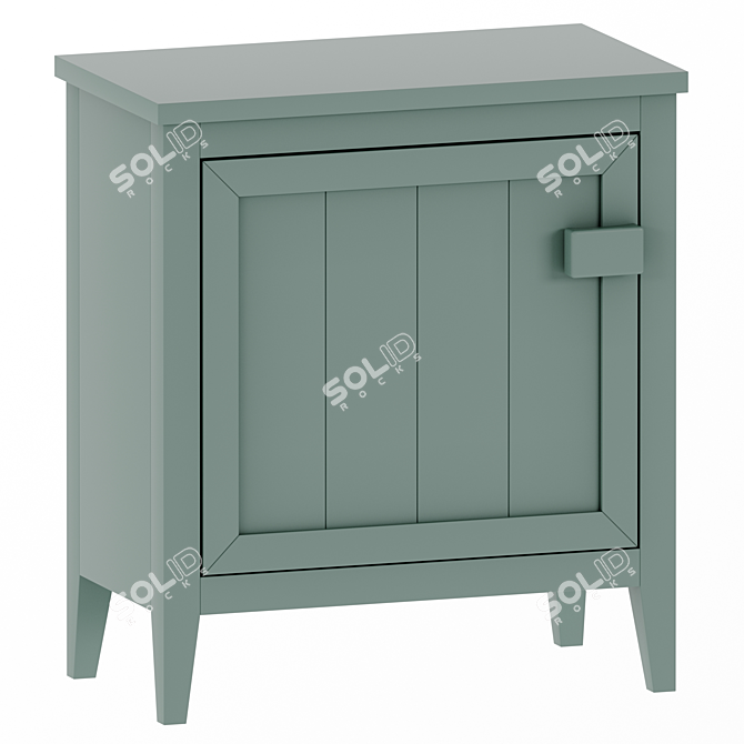 Carlos Headboard Table with 1 Door 3D model image 1