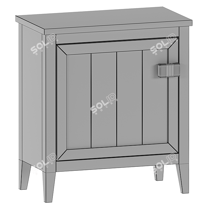 Carlos Headboard Table with 1 Door 3D model image 3