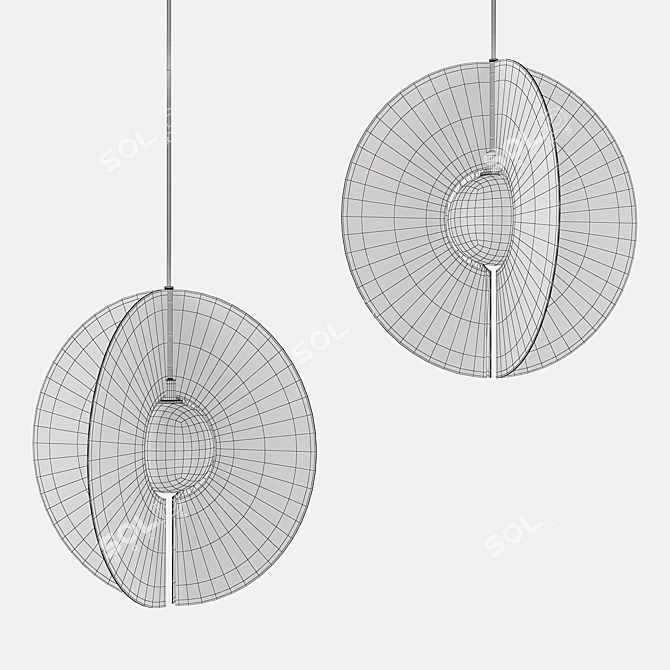 Orbel Round Pendant Light: Sleek Elegance in Aged Brass 3D model image 2