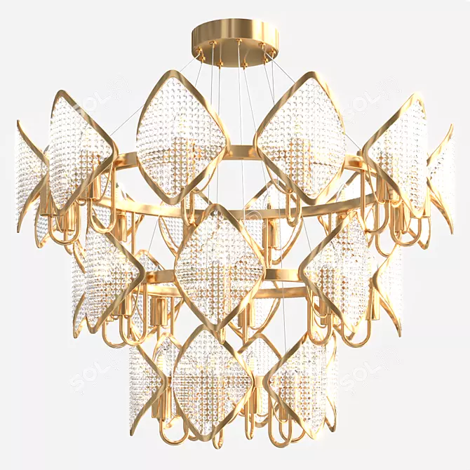 Sleek Nordic Chandelier 3D model image 1