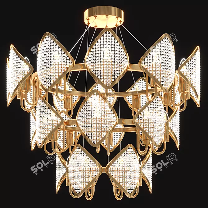 Sleek Nordic Chandelier 3D model image 2