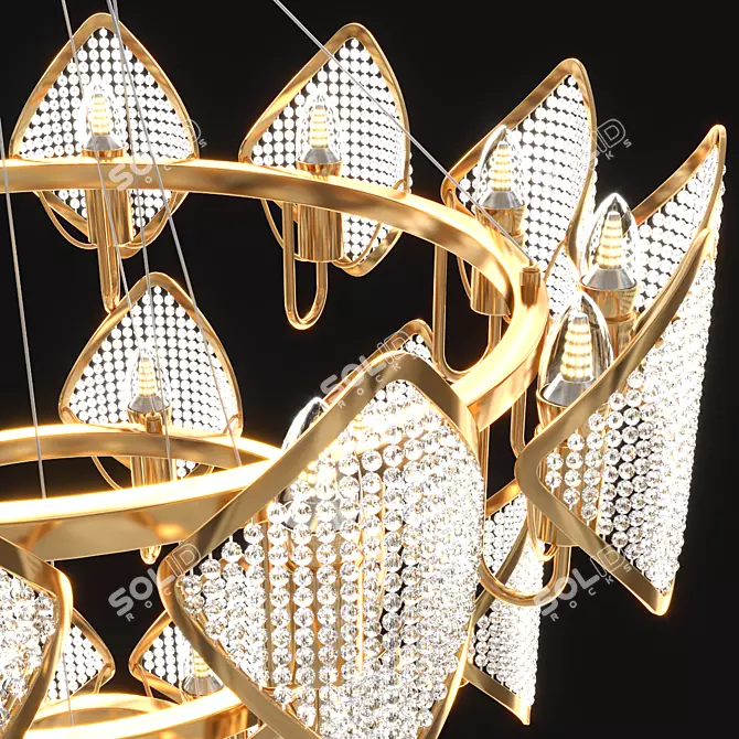 Sleek Nordic Chandelier 3D model image 3
