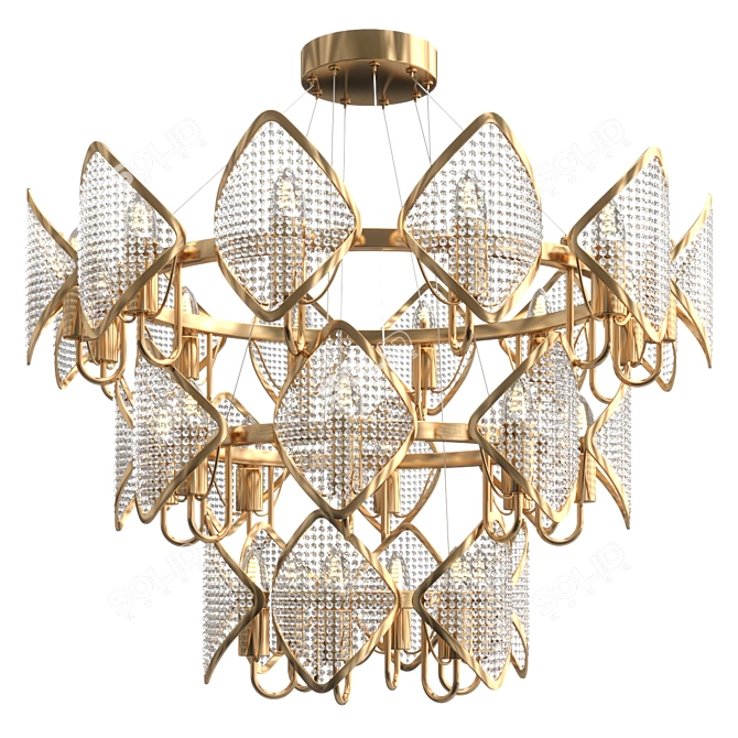 Sleek Nordic Chandelier 3D model image 5