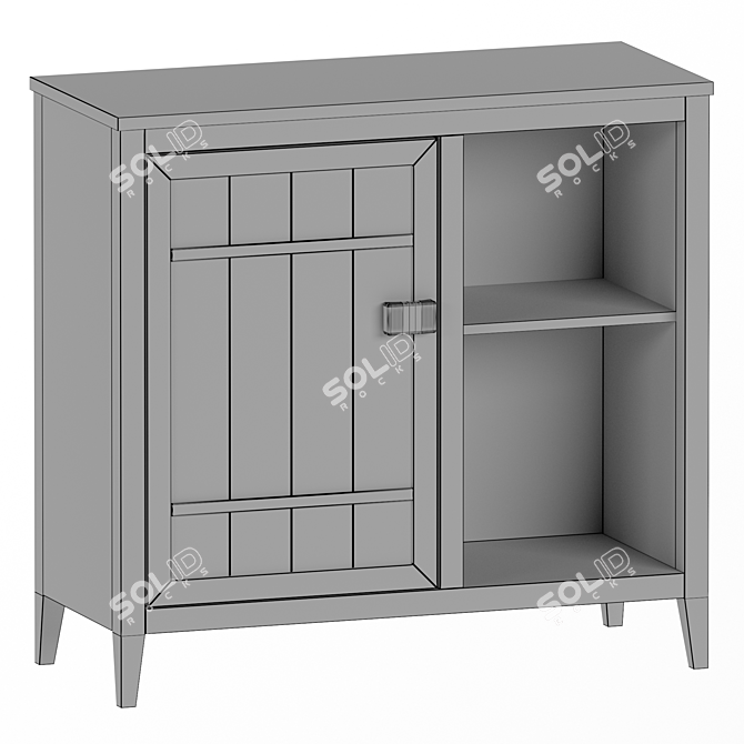 Carlos Pine Wardrobe: Stylish Storage Solution 3D model image 3