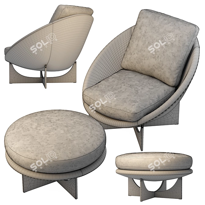 Luxurious 2021 Minotti Lido Armchair 3D model image 7