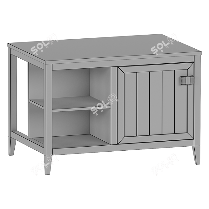 Carlos Pine Kitchen Island - Stylish and Spacious 3D model image 3