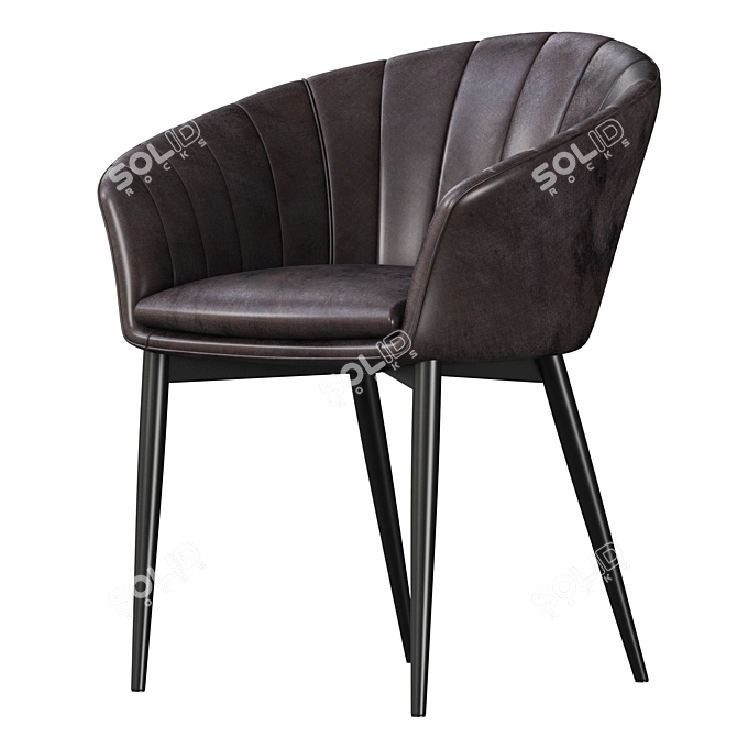 Sleek Charcoal Tub Chair 3D model image 1