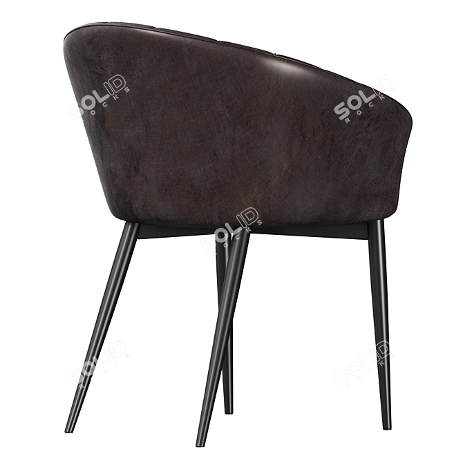 Sleek Charcoal Tub Chair 3D model image 4