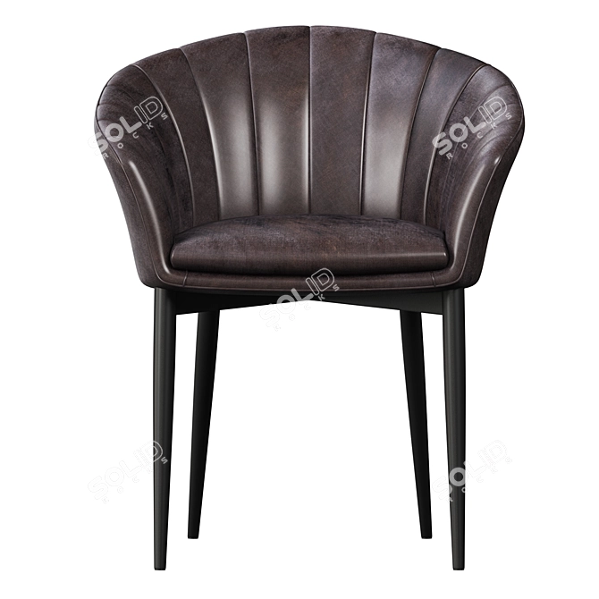 Sleek Charcoal Tub Chair 3D model image 5