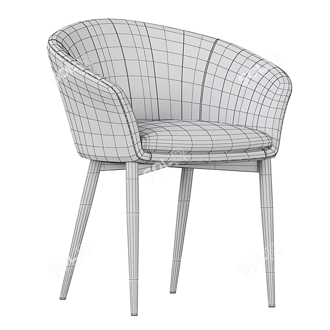 Sleek Charcoal Tub Chair 3D model image 6
