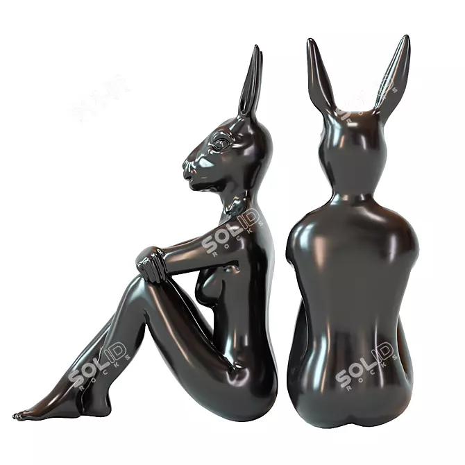 Sleek Gangster Hare Statue 3D model image 3