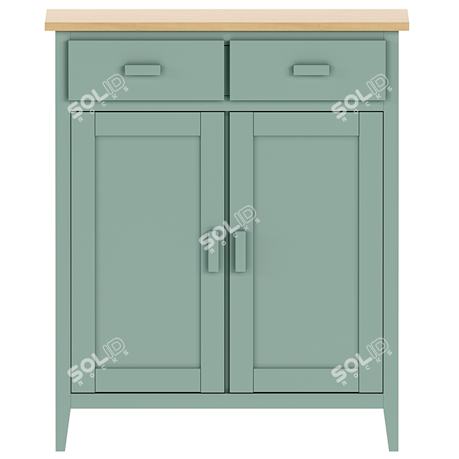  Rustic Pine Sideboard ALVINA 3D model image 2