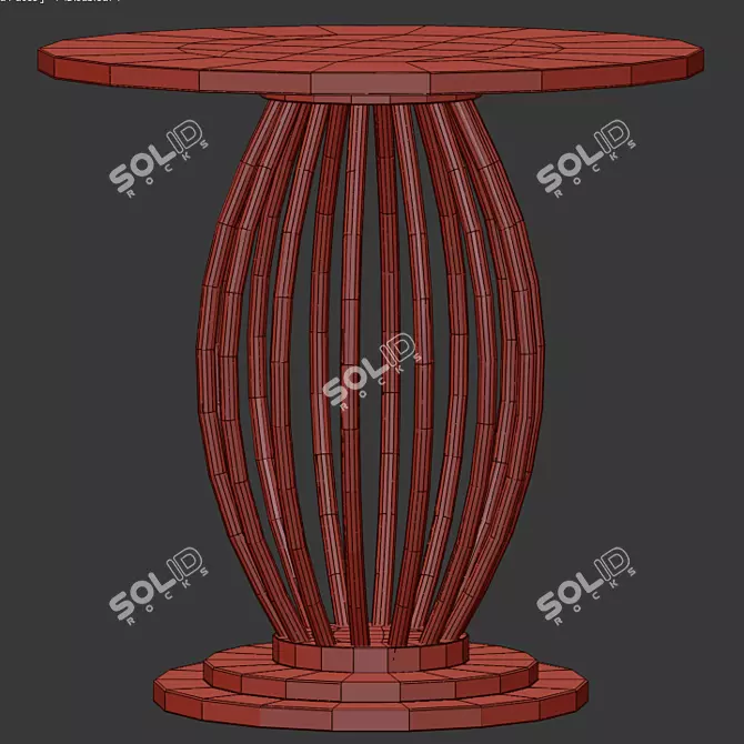 Elegant Milan Barrel Side Table 3D model image 2