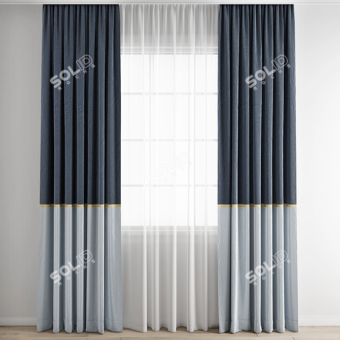 Poly Curtain: High-Quality 3D Model 3D model image 1